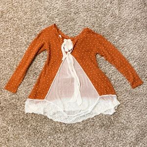 Burnt orange sweater, altar’d state, Size Small